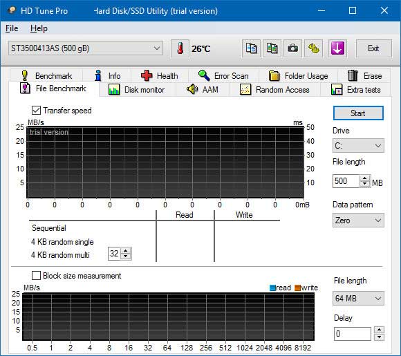Giao diện HD Tune Pro