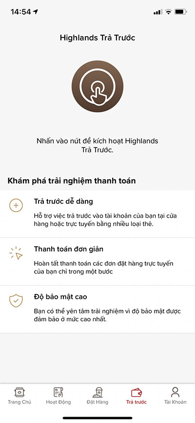 Ứng dụng Highlands Coffee cho iOS