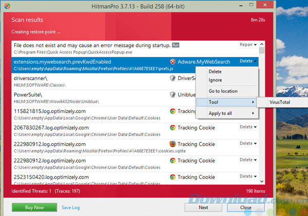 Truy vấn VirusTotal