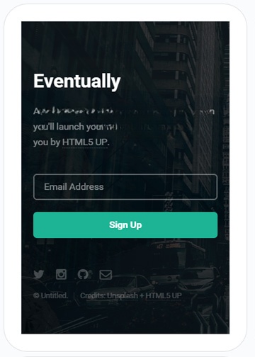 Eventually trên điện thoại di động HTML5 UP