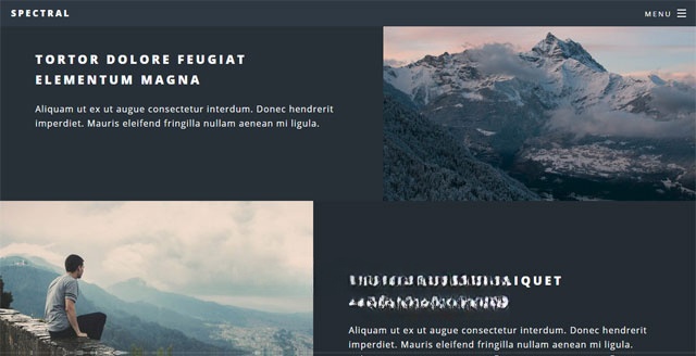 Giao diện của Spectral trên máy tính HTML5 UP