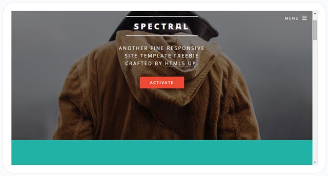 Giao diện của Spectral trên máy tính bảng HTML5 UP