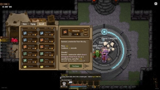 Mua nhiều cuộn giấy giúp nhân vật tung ra các tuyệt chiêu bắt mắt trong game hành động chiến đấu Hunger Dungeon cho máy tính
