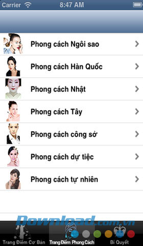 Trang điểm theo từng phong cách Hướng dẫn trang điểm for iOS