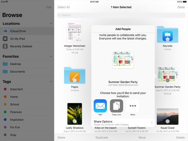 iCloud hỗ trợ cộng tác