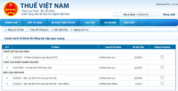 iHTKK - Kê khai thuế qua mạng