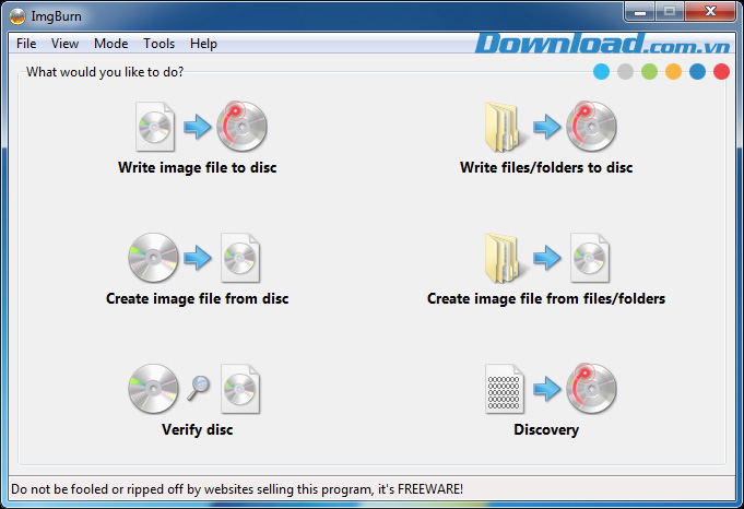 ImgBurn phiên bản mới nhất ImgBurn trên Windows 7
