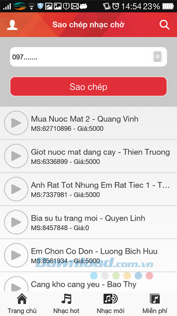 Sao chép nhạc chờ