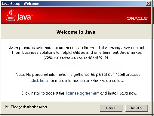 Java Runtime Environment (JRE) update 21