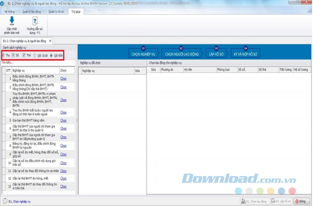 Giao diện chính của KBHXH Giao diện chính của KBHXH