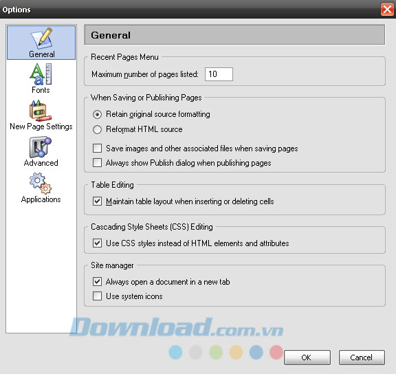 Chèn bảng biểu trong KompoZer
