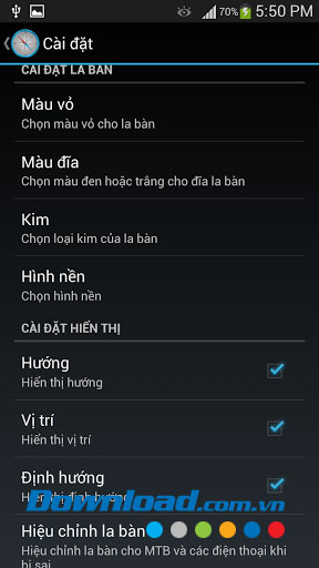 Cài đặt La bàn số for Android