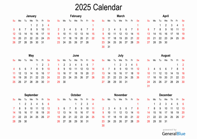 Mẫu lịch đẹp 2025