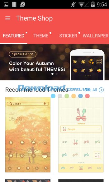 Cửa hành hình nền của LINE Launcher