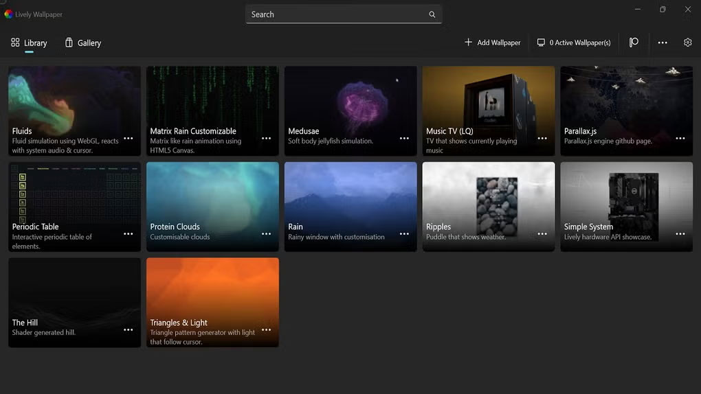 Ứng dụng Lively Wallpaper trên Github