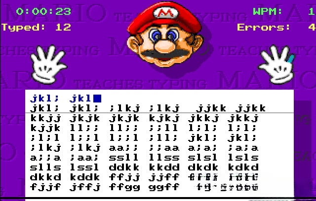 Bài luyện gõ phím số 4 Mario's Expert Express