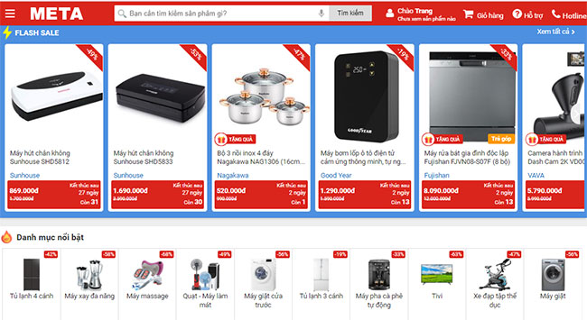 Giao diện Flash sale