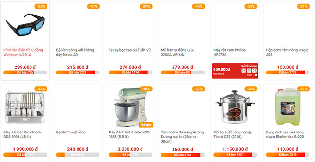 Các sản phẩm khuyến mại trên Meta.vn