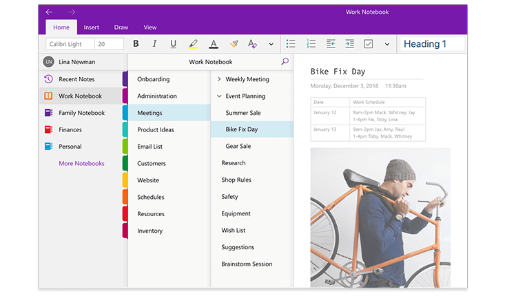 OneNote sắp xếp gọn gàng mọi nội dung của bạn