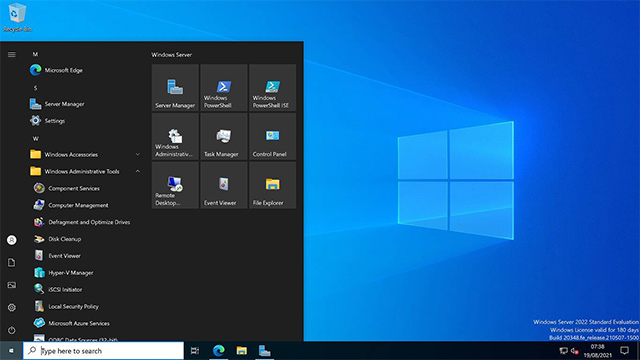 Giao diện của Hệ điều hành Microsoft Windows Server 2022 mới nhất