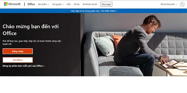 Giao diện web của Office 365