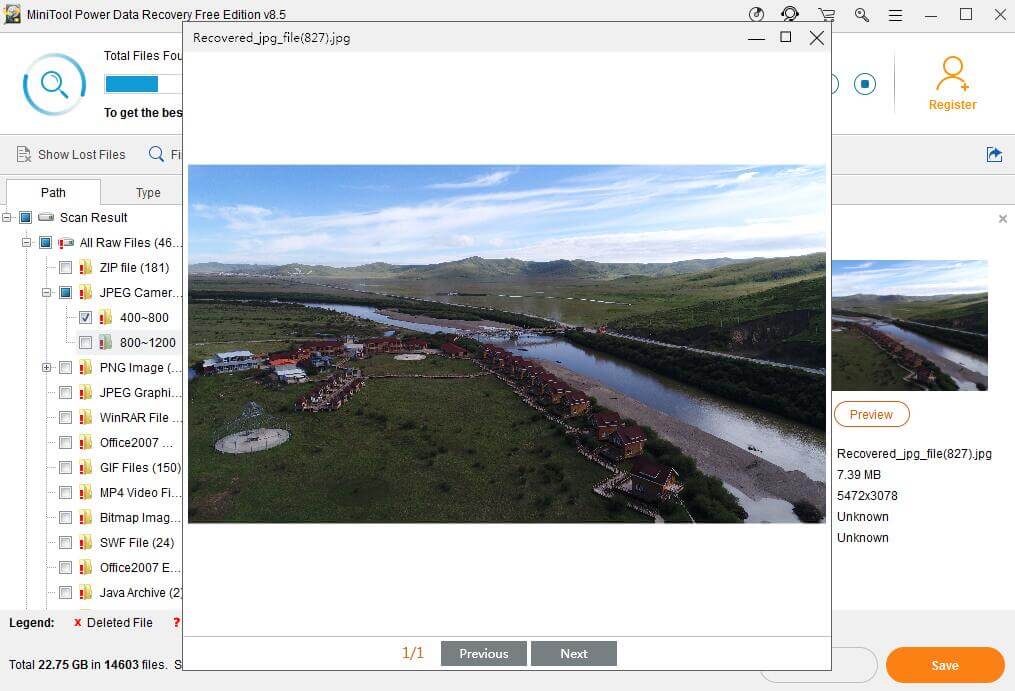 MiniTool Power Data Recovery quét ổ đĩa