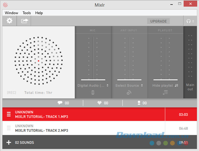 Giao diện ứng dụng Mixlr Giao diện ứng dụng Mixlr