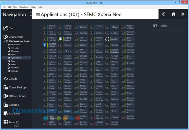 Danh sách ứng dụng điện thoại 