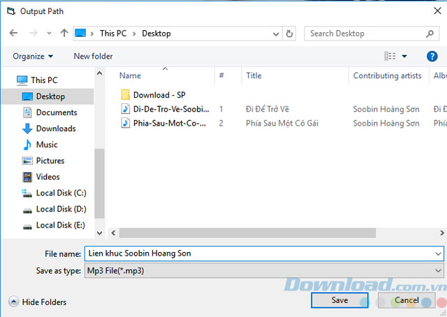 Lưu file MP3 mới Lưu file MP3 mới