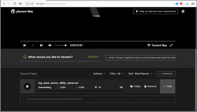 Giao diện uTorrent Web
