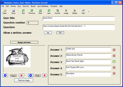 Giao diện Multiple Choice Quiz Maker