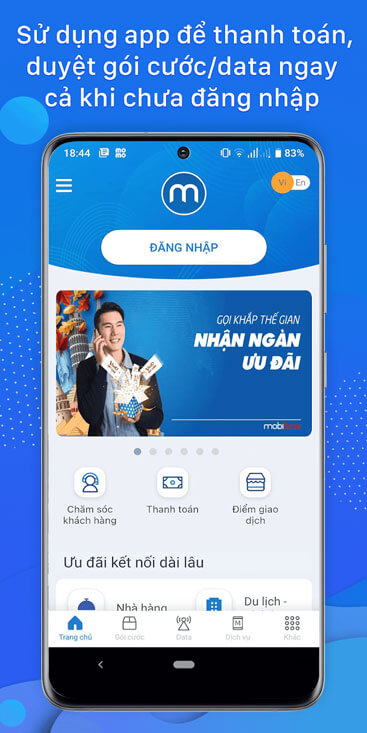 Thanh toán duyệt gói cước/data