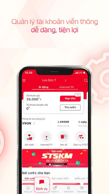 Quản lý tài khoản dễ dàng