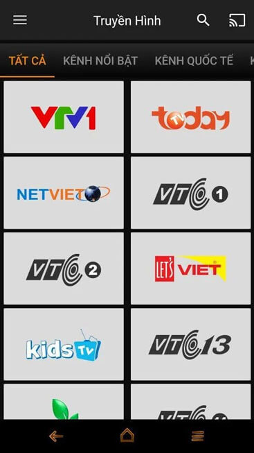 Kênh truyền hình trên MyTV Net