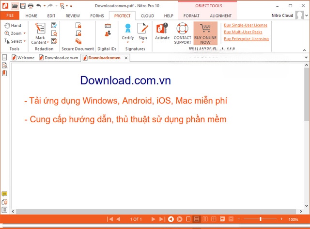 Các tính năng bảo vệ PDF