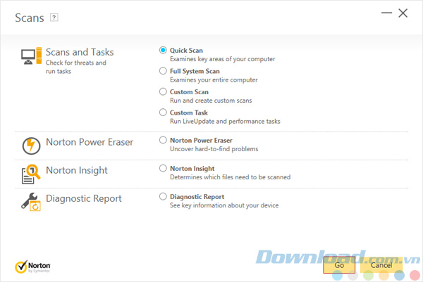 Tùy chọn quét của Norton Security Tùy chọn quét của Norton Security