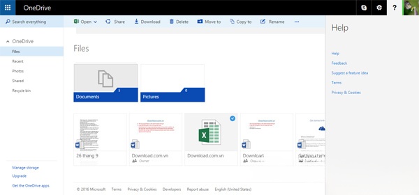 OneDrive web