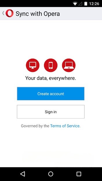 Đồng bộ Opera Mini cho Android trên nhiều thiết bị
