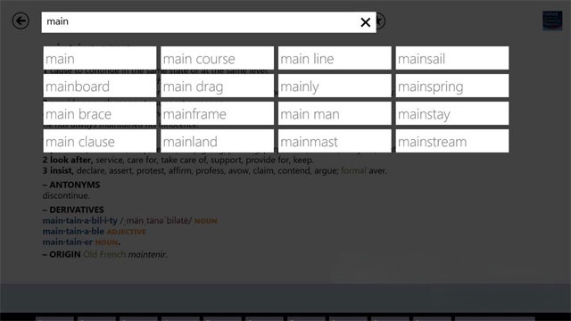 Tra cứu từ vựng trong Oxford American Dictionary & Thesaurus