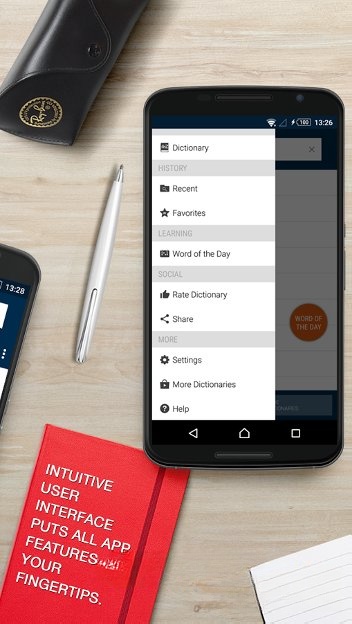 Menu ứng dụng Oxford Dictionary of English