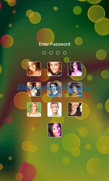 Passcode Photo Lock Screen lựa chọn hình ảnh người thân làm nút khóa