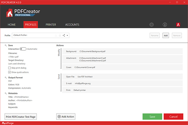 Thiết lập PDFCreator