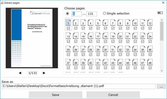 Xuất trang và tạo file PDF mới với PDF24 Creator