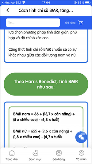 Thông tin về sức khỏe trên Pharmacity