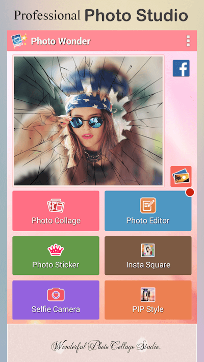 Giao diện chính của Photo Wonder cho Android
