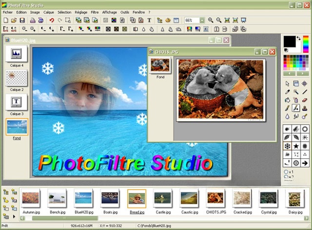 Giao diện PhotoFiltre Studio X