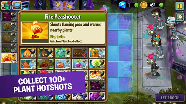 Trồng cây và chiến đấu với rất nhiều loại zombie trong game