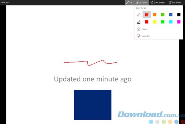 Các công cụ đánh dấu trên slide Các công cụ đánh dấu trên slide