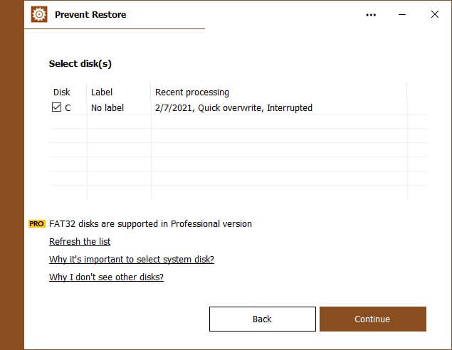 Phần mềm xoá dữ liệu Prevent Restore