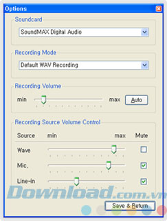 Thiết lập ghi âm Thiết lập ghi âm